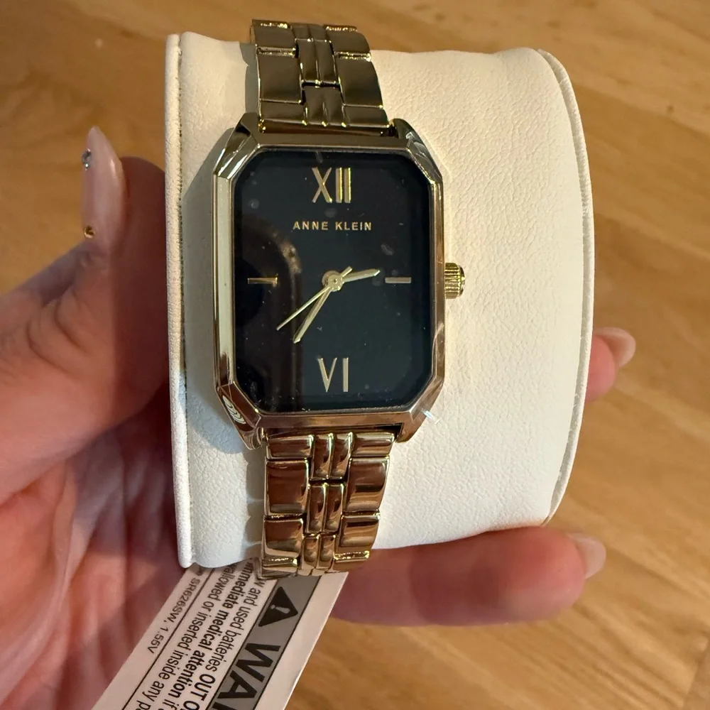 Anne Klein Gold and Black Women's Watch - Picture 3 of 6